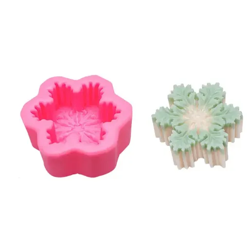 molde silicona para velas resina epoxi modelo copo nieve medida 8x7 2x3 1cms 0
