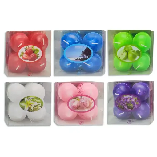 velas aromaticas set x4 unidades varios colores 0