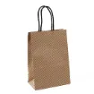 bolsa papel asa cuerda medida 15x21x8cms kraft motivo lineas negras por 12 unidades 0