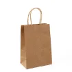 bolsa papel asa cuerda medida 15x21x8cms kraft motivo lineas blancas por 12 unidades 0