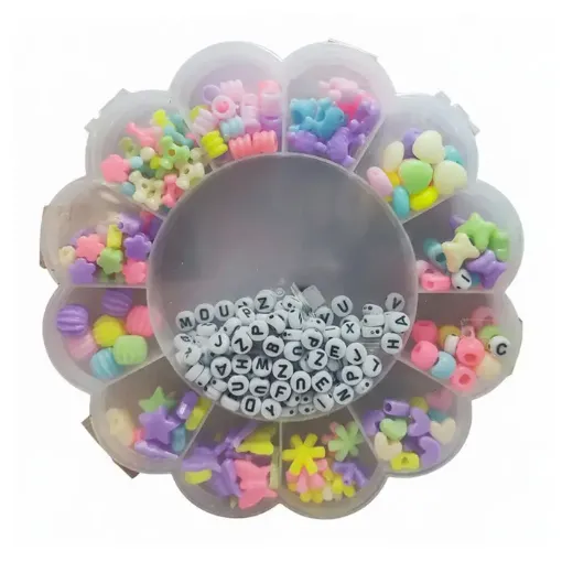 set bijou para armar pulseras collares organizador redondo 15 3x2cms 0