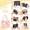 bolsa carton lujo cordon dorado cinta color rosa 14x12cms por unidad 1