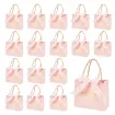 bolsa carton lujo cordon dorado cinta color rosa 14x12cms por unidad 3