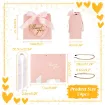bolsa carton lujo cordon dorado cinta color rosa 14x12cms x24 unidades 5