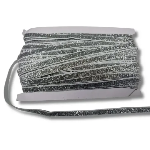 galon elastico metalizado 1mm por metro color plata 0