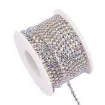cadena strass cristal ab fondo base plateada 2 6mms ss10 iridiscente por 9 metros 1