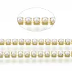 cadena strass fondo base dorada 2x2mm perlas por metro 0