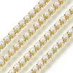 cadena strass fondo base dorada 2x2mm perlas por metro 1