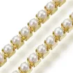 cadena strass fondo base dorada 2x2mm perlas por metro 2