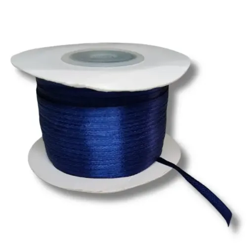 cinta raso doble faz satinada no 0 3mm por 50mts color azul oscuro 0
