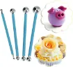 set 4 bolillos acocadores doble punta acero inoxidables 13 5cms largo para modelar 0