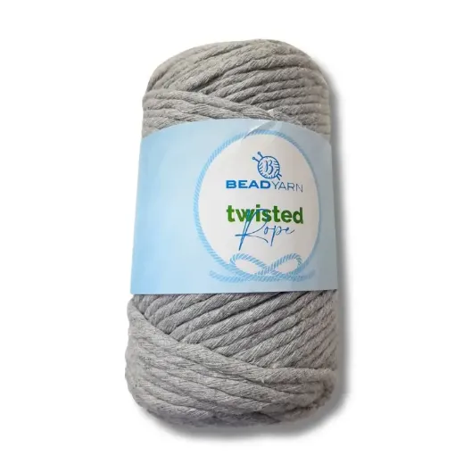 cordon grueso para macrame twisted rope bead yarn madeja 250grs 70mts aprox color gris delfin 0