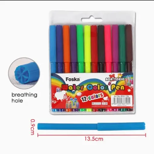 marcadores escolares finos foska estuche 12 colores 0