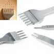 set herramientas para cuero acero x4 perforadoras espaciado 6mms 1 2 4 6 dientes 1
