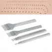set herramientas para cuero acero x4 perforadoras espaciado 3mms 1 2 4 6 dientes 2
