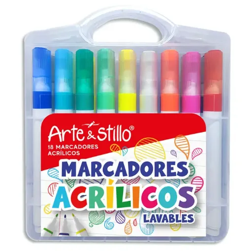 marcadores acrilicos pintura acrilica lavables arte stillo set 18 colores 0