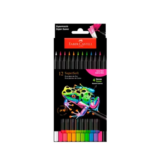 eco lapices color super soft faber castell caja 12 colores neon 0