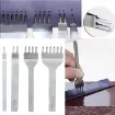 set herramientas para cuero acero x4 perforadoras espaciado 6mms 1 2 4 6 dientes 3