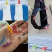 clip plastico colores traslucidos scrapbooking 27x10mms por 10 unidades colores surtidos 7