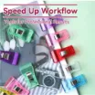 clip plastico colores traslucidos scrapbooking 33x11mms por 5 unidades colores surtidos 6