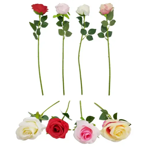rosa artificial 8cms vara 43cms variedad colores 0