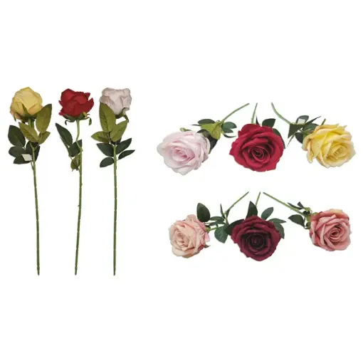 rosa artificial 8cms vara 50cms variedad colores 0