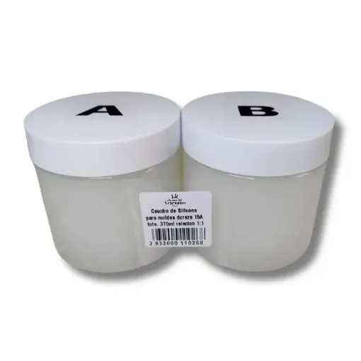 caucho silicona para moldes dureza 15a transparente x375ml relacion 1 1 0