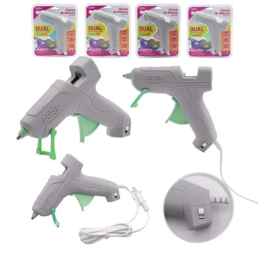 pistola para silicona barra para manualidades 20w pointer tempera ajsutable dual 0