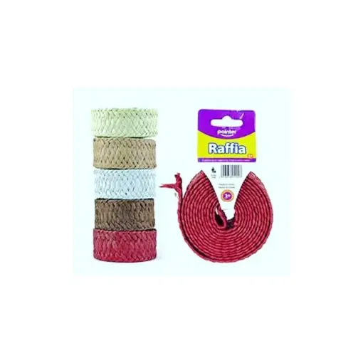 cinta raffia trenzada pointer ancho 30mms rollo 2mts variedad colores 0