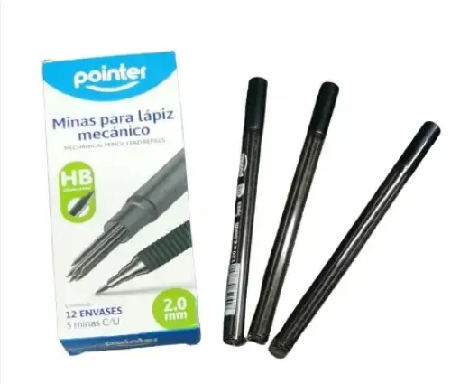 minas para portaminas lapiz mecanico pointer 20mms estuche 5 repuestos grado hb 0