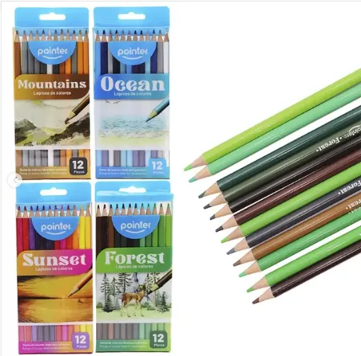 set 12 lapices colores tonos oceano pointer x12 colores ocean 0