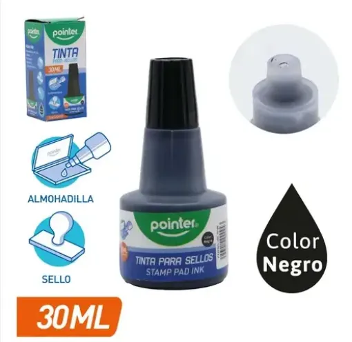 tinta para sellos pointer x30ml color negro 0