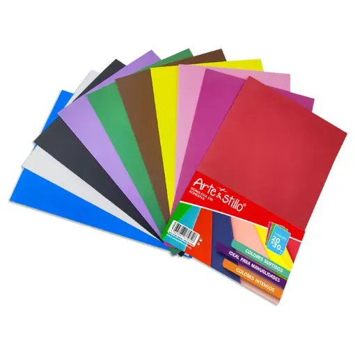 goma eva adhesiva 20x30cms 2mms arte stillo medida a4 set 10 colores brillantes 0