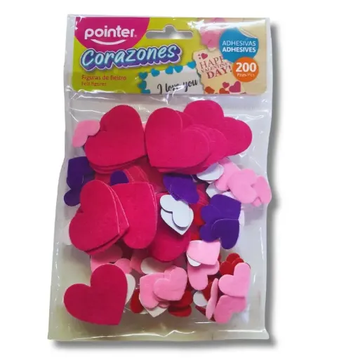 apliques goma eva autoadhesivos pointer figuras corazones x200 0