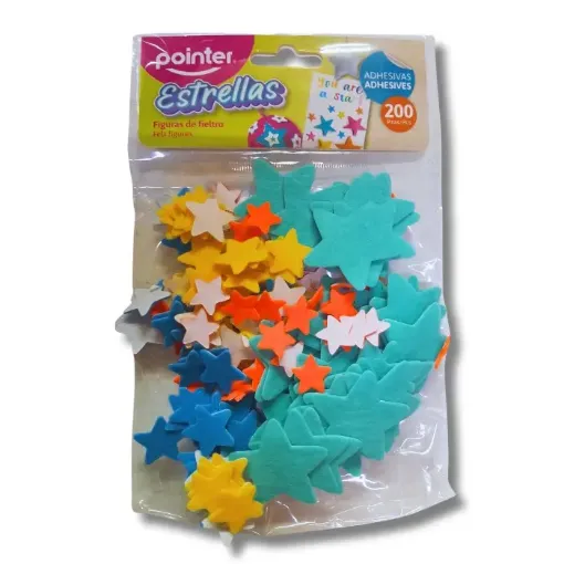 apliques goma eva autoadhesivos pointer figuras estrellas x200 0