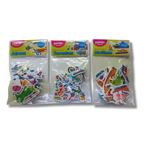 apliques goma eva autoadhesivos pointer figuras medios transporte 0