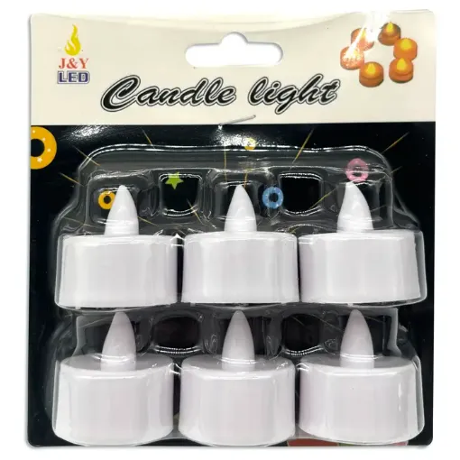 vela led pila 3x4cms veladoras set 6 unidades 0