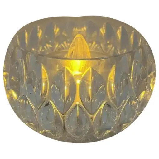 portavela vidrio 6x5cms vela led 0