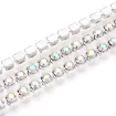 cadena strass iris arcoiris fondo base plateada 3 5mms por metro 1