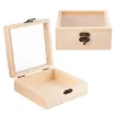 caja madera pino bisagras 10 5x10 5x5cms tapa calada vidrio broche 0