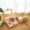 caja madera pino bisagras 10 5x10 5x5cms tapa calada vidrio broche 1