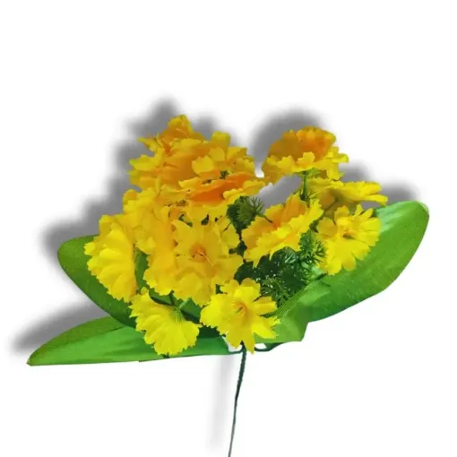 ramo flores artificiales manzanilla 28cms x15 flores color amarillo 0