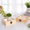 caja madera pino bisagras 10 5x10 5x5cms tapa calada vidrio broche 3