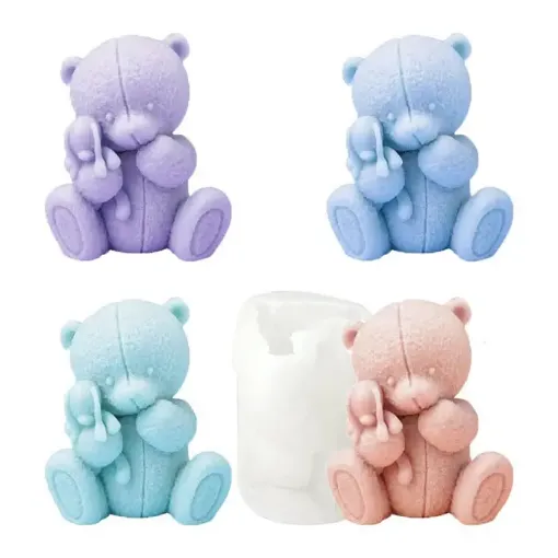 molde silicona para velas resina epoxi modelo osito medida 8 2x7 2x6cms 0