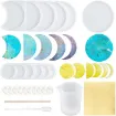 set 4 moldes silicona para resina epoxi lunas fases lunares accesorios 0