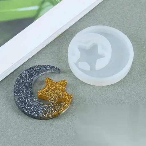 molde silicona grado alimenticio para resina masas porcelana modelo luna estrella 47x7 5mm 0