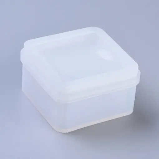 molde silicona para resina epoxi modelo caja potiche cuadrado tapa medida 80x37mms 0