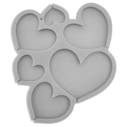 molde silicona grado alimenticio para masasmodelo corazones x6 16x13 7cms 0