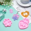 set 4 moldes silicona para resina epoxi motivo llaveros rompecabezas x4 accesorios 2