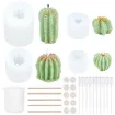 set 4 moldes silicona para resina epoxi velas motivo cactus x4 modelos accesorios 0